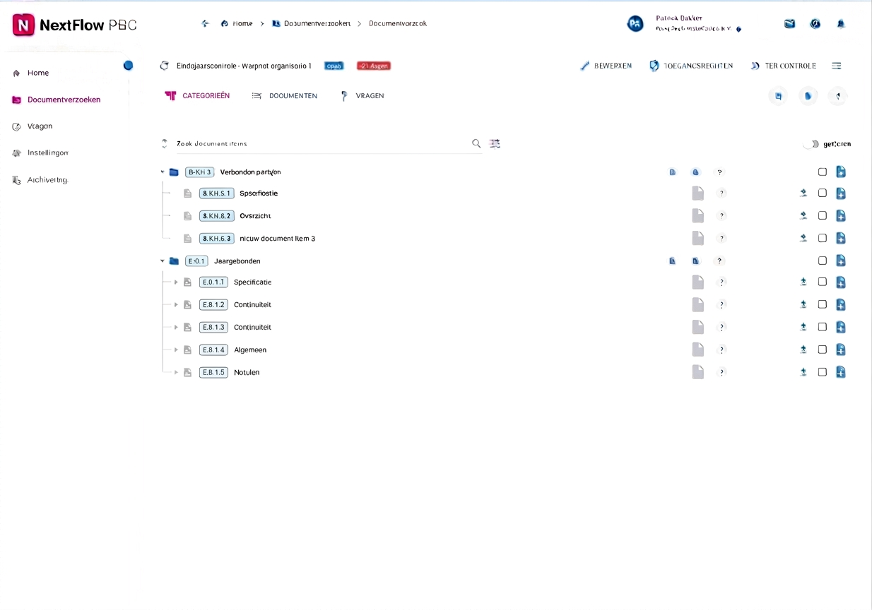Documentverzoeken overzicht